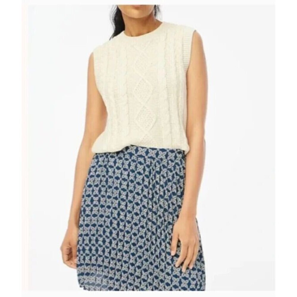 J CREW Size 4 Pleated Mini Skirt Accordion Pleat Mini Lined Print CC844 $98 New
